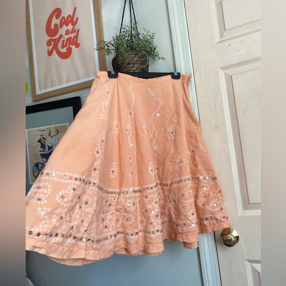 peach beaded skirt